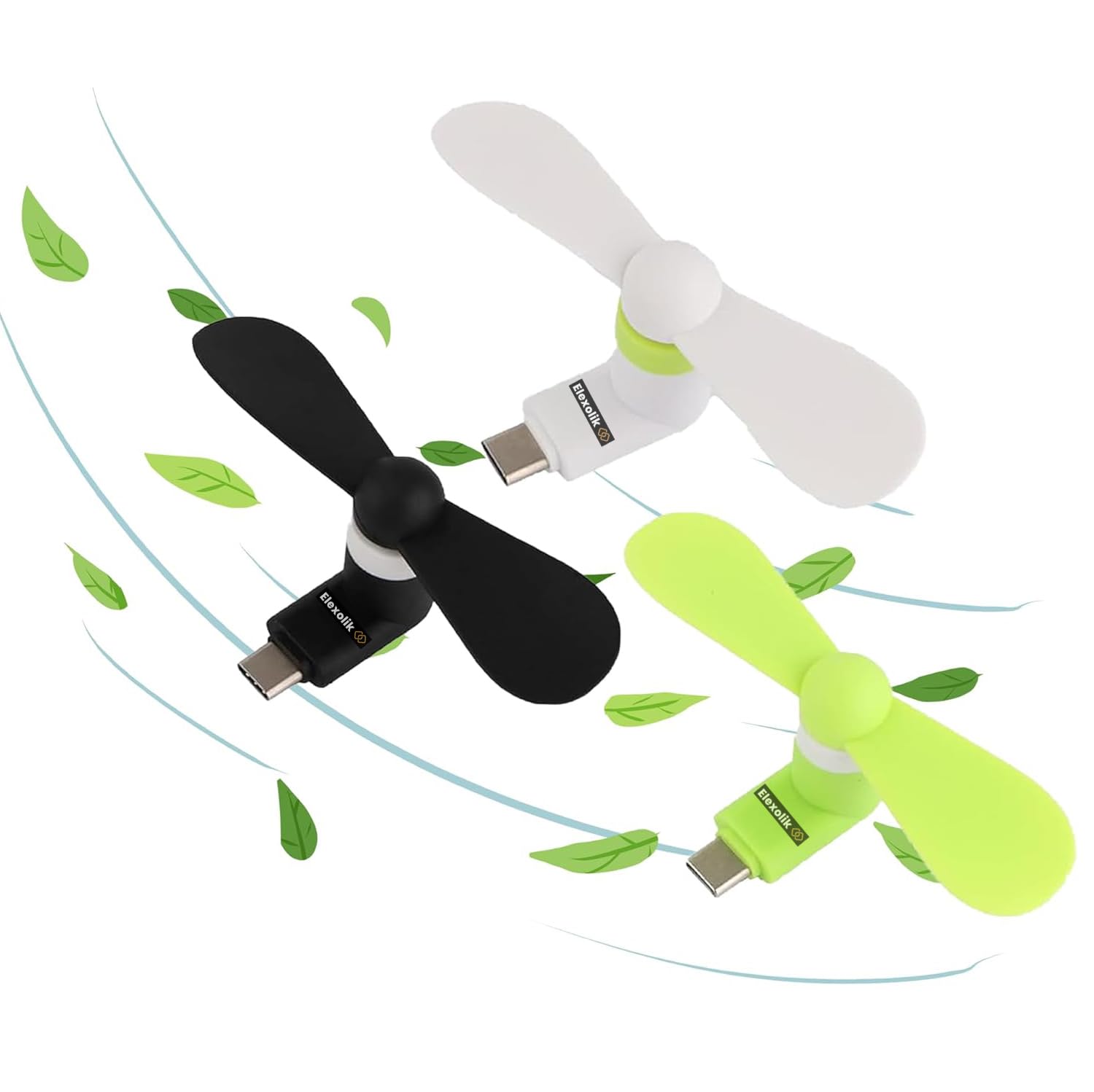 mini portable type-c usb fan plug-in with mobile any android smartphone and typ-c output port for kids, adults, indoor & outdoor use (1pc, color may vary)