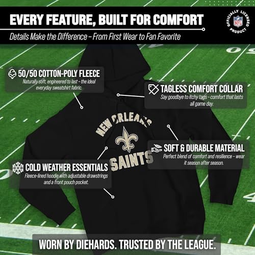 Image of Team Fan Apparel NFL Gameday Hoodie Pullover Sweatshirt for Men and Women | Officially licensed NFL Gameday fleece pullover - kangaroo pocket, ribbed cuffs, drawstring hood, unisex fit
