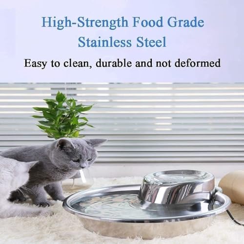 Fuente de agua para gatos 3.8L acero inoxidable miniatura 5