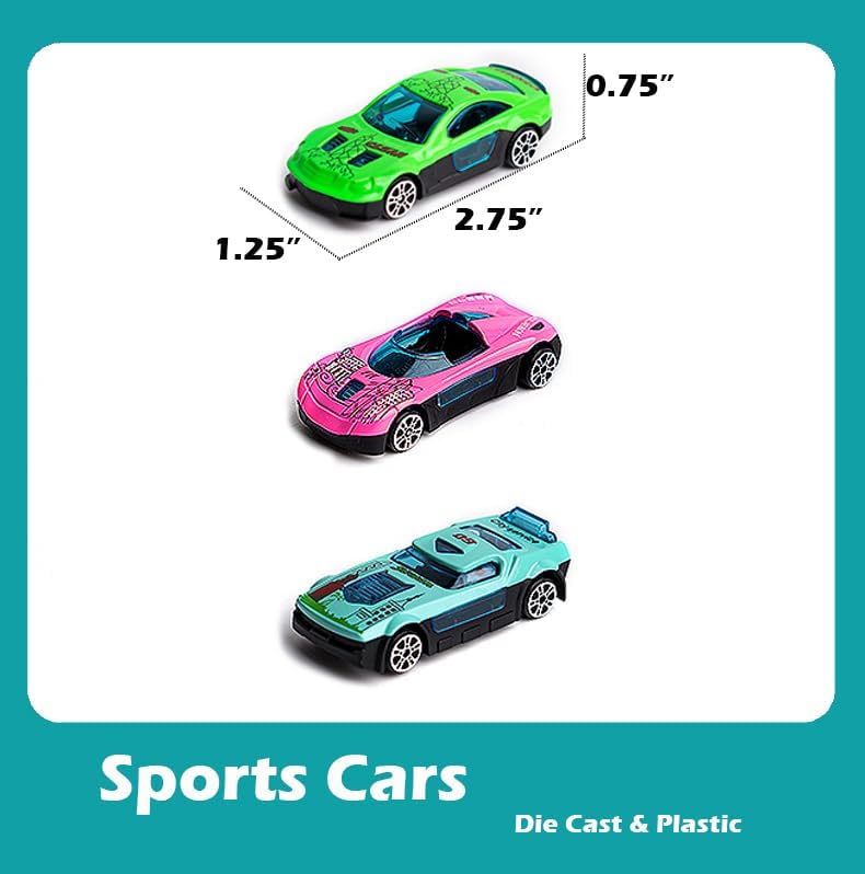 Miniatura 2 de 1 juego de 3 mini vehículos deportivos de carreras de juguete, cuerpo de metal fundido a presión, regalos de cumpleaños, recuerdos de fiesta,