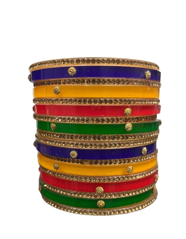 Rajasthani Chuda Bridal Chura Bangle Set | Traditional Bridal Bangles for Wedding | Karwa Chauth Choora for Girls and Women (40-Multicolor) (Size - 2.8) (B0D7WF1DQ7) Amazon Price History, Amazon Price Tracker