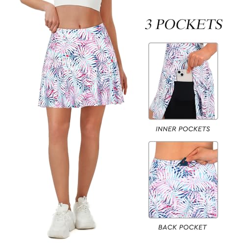 ANIVIVO Women's 17" Tennis Skirts Layered Athletic Golf Skorts Skirts for Women with Pockets High Waisted Workout Skirt3