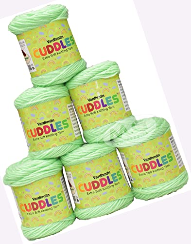 Image of Vard Hman 100% Acrylic Wool Apple Green 6 PC Baby Wool Ball Hand Knitting Wool /Art Craft Soft Fingering Crochet Hook Yarn-C Art-ADDJ