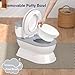 CheerTry 2-in-1 Toddler Potty Training Toilet - Larger Potty Chair & Detachable Training Seat for Boys & Girls Ages 1-3 with Flushing Sound, Wipes Storage, Toilet Paper Holder - Grey