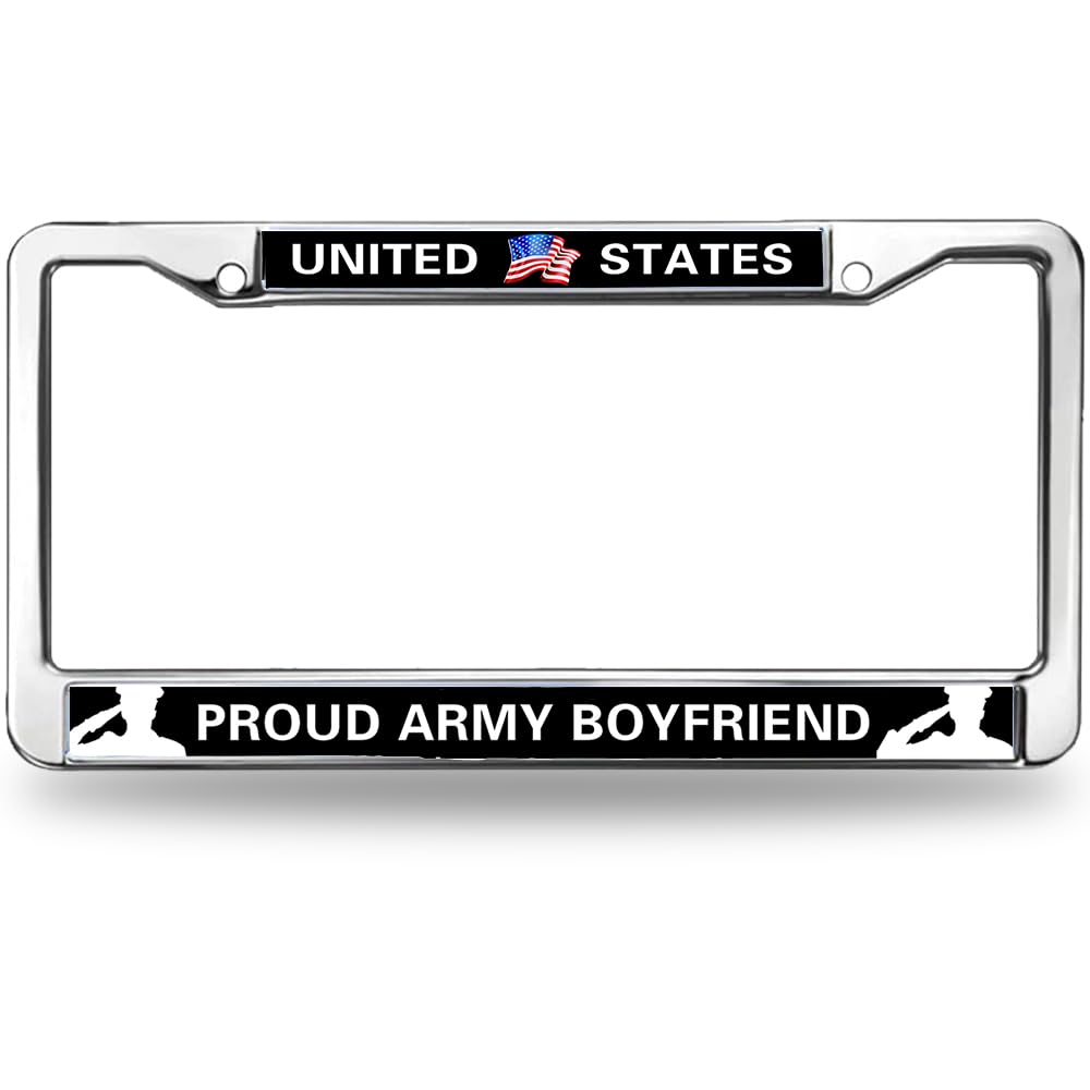 Proud Army Boyfriend Rattle-Proof License Plate Frame Army Girlfriend Faith License Plate Frame for Women