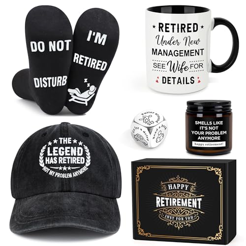 Retirement Gifts for Men 2025 Retired Gifts for Men Happy Retirement Decorations for Man...