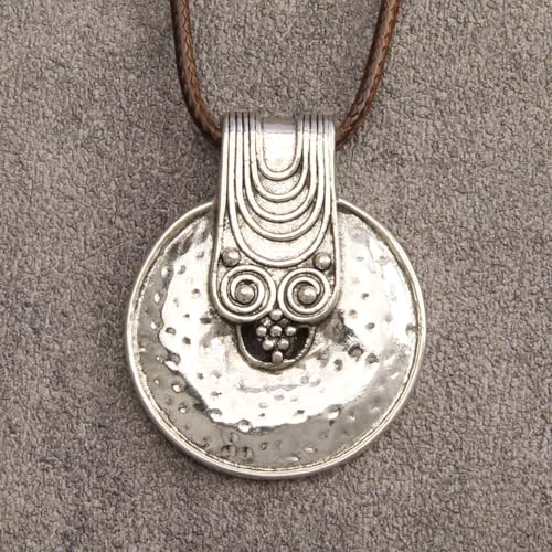 Leather Necklace for Women Long Boho Pendant Hippie Choker Necklace Bohemian Layered Leather Rope Wooden Jewelry Gifts2