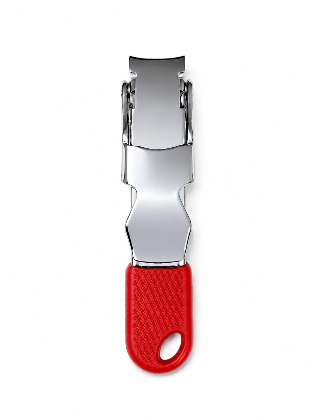 Nail Clipper with Red Rubber Grip Handle, Stainless Steel | Ergonomic Grip, Hanging Loop, Chrome Finish, Compact Design, Textured Handle-image-21