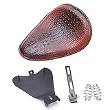 DREAMIZER Motorcycle Crocodile Style Solo Seat Bracket Spring Base Black Bracket Base Compatible with Chopper Bobber Custom Dyna Shadow Spirit ACE VT 1100 750 Sportster XL883 XL1200，Brown