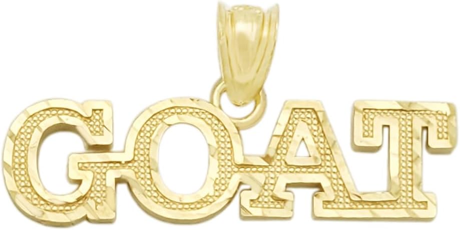 10k Yellow Gold Goat Letter Pendant Hip Hop Pendant 1.1 inch