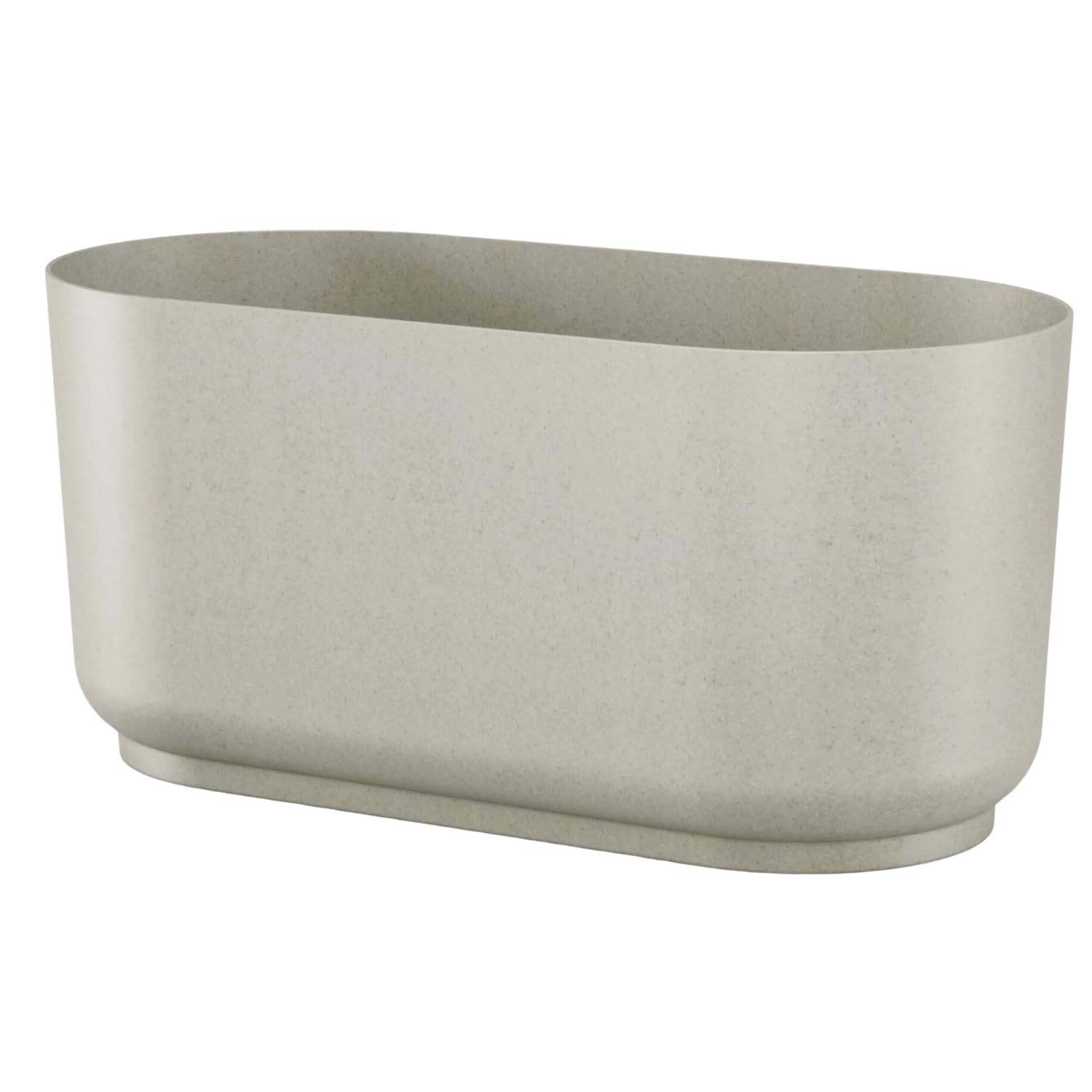Plant Pot Trough Long Plastic Box Planter Succulent Garden Window Herb Flower Long Round (White)