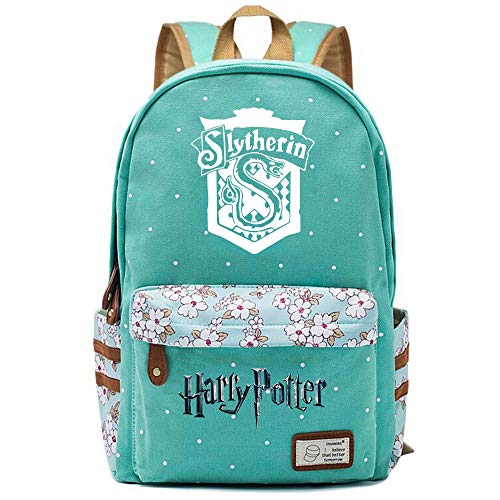 NYLY Mochila Floral Harry Potter Slytherin Teen Boys Girls Fashion School Bag