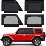 XCBYT Car Window Shades - 2019-2024 Jeep Wrangler JK JL and Gladiator JT Privacy Curtains, Dual Purpose Window Covers, Side Window Sun Shade for Breastfeeding, Napping, Dressing, Camping