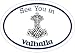 WickedGoodz Oval See You in Valhalla Thor's Hammer Rune Vinyl Decal - Viking Bumper Sticker - Perfect Norse Scandinavian Gift