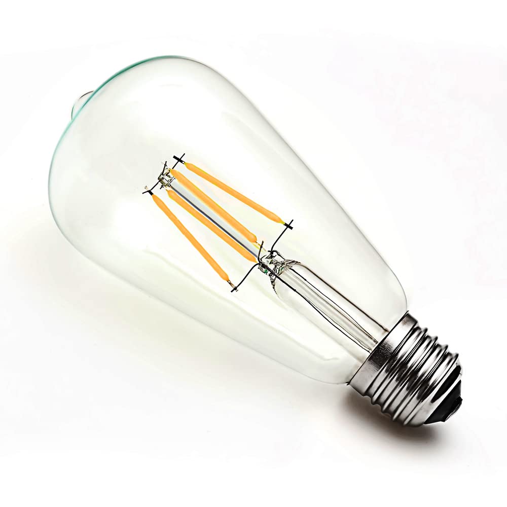 1 unidades Vintage E27 rosca Edison Bombilla LED ST64 filamento 4 W bombillas LED ahorro de energía bombilla luz blanca cálida 2700 K