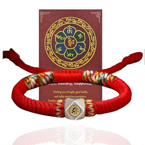 Red String Bracelet with Cinnabar Peaceful Buckle for Protection,Feng Shui Bracelet,Adjustable Chinese Bracelet Prayer Yoga Rope for Women Men