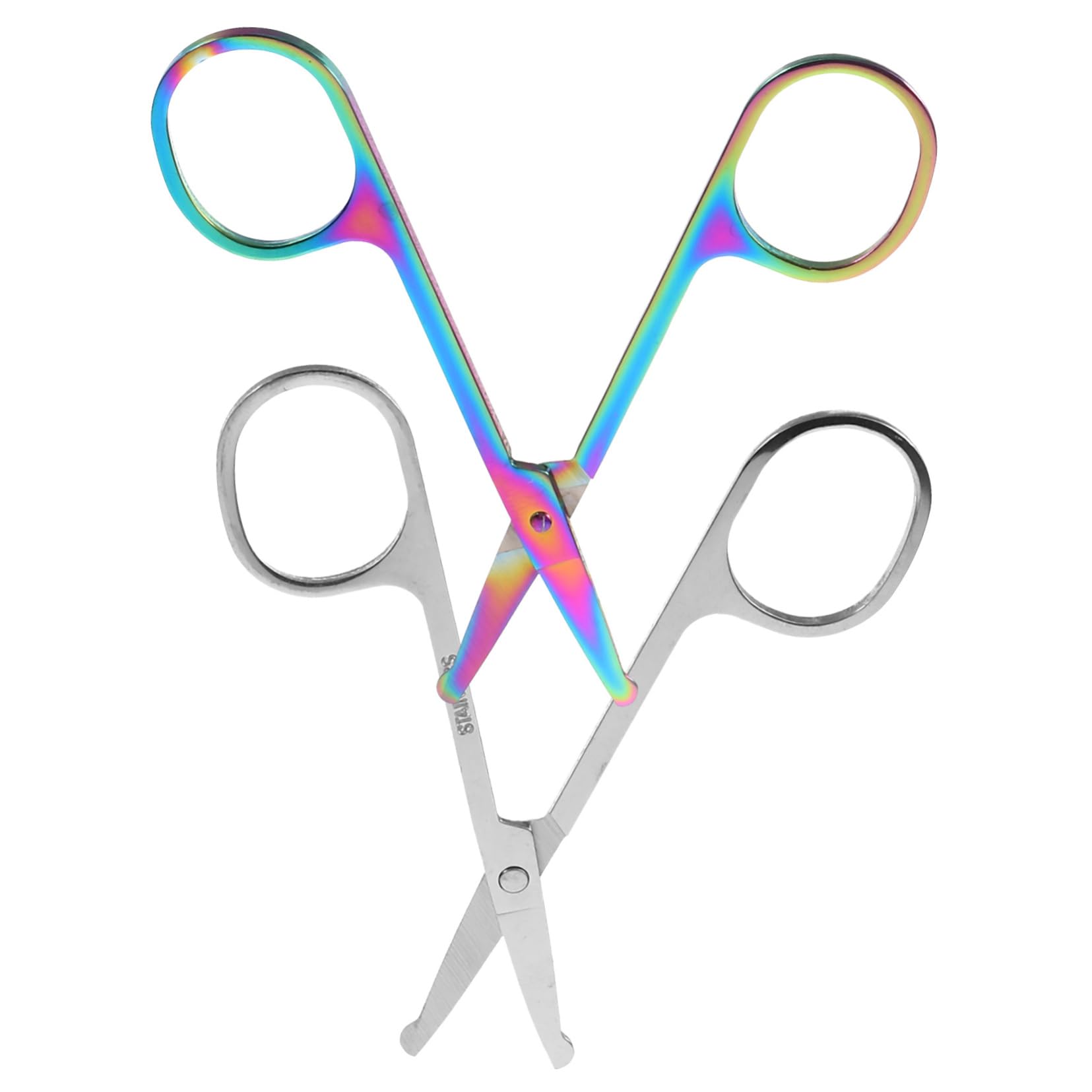 HONMEET Male Nose and Eyebrow Trimmer Stainless Steel Eyebrow Scissors Lash Scissors Brow Trimming Scissors