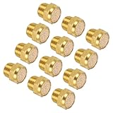 QUARKZMAN 12 Stück Pneumatische Auspuffschalldämpfer 1/8" NPT Männlich Gesinterte Bronzeschalldämpfer Luftleitungsfittings Für Pneumatische Werkzeuge Und Industriemaschinen