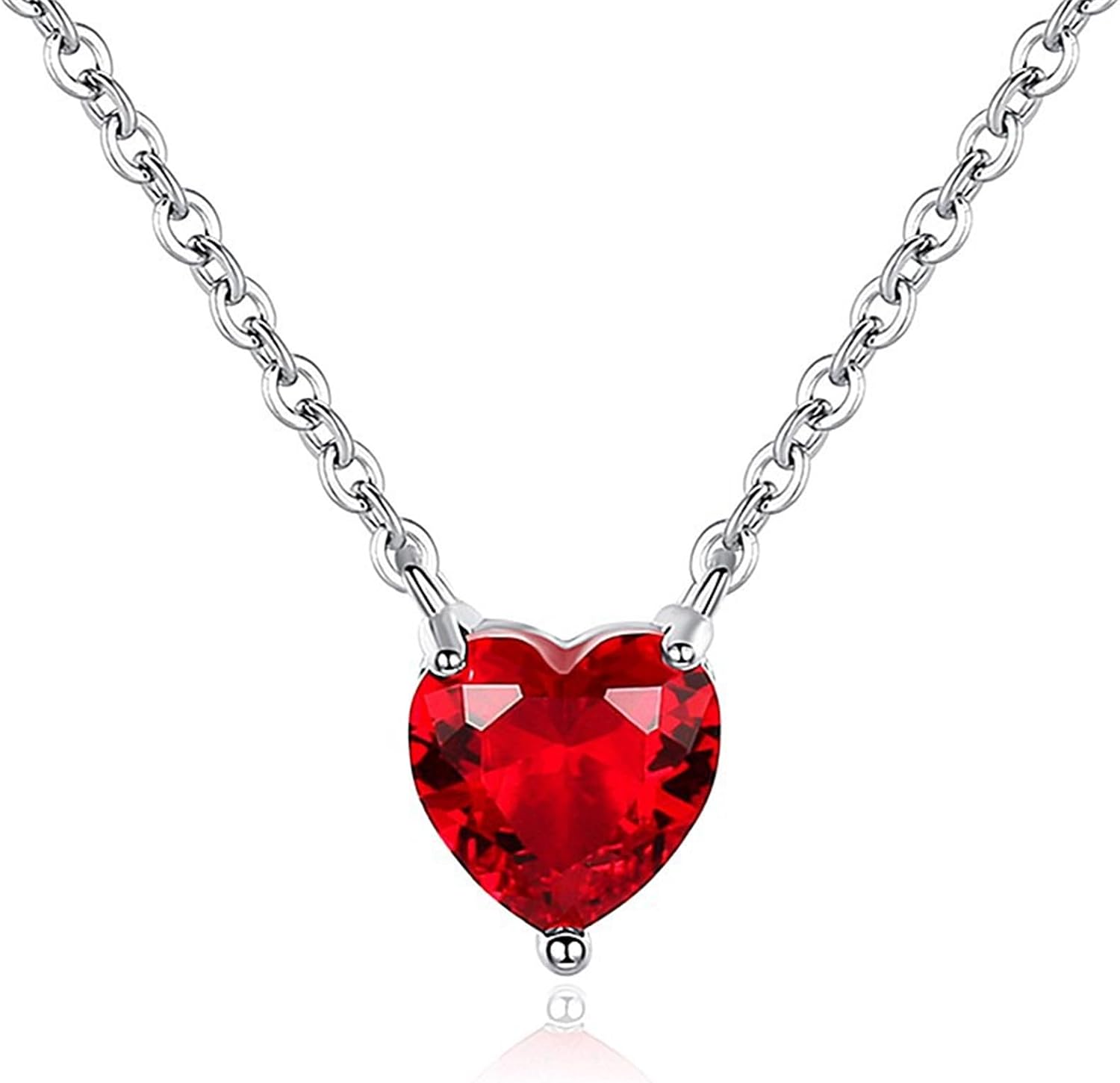 Dreuyet Pink Heart Necklace for Women Dainty Cute Y2k Silver Clear Crystal Heart with Arrow Pendant Choker Necklace Aesthetic Jewelry