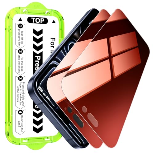 Esanik [2-Pack for iPhone 17 Pro Max Sunset Color Privacy Screen Protector - Gradient Purple Anti-Spy Tempered Glass, Anti-Blue Light, Pink Military-Grade 9H Hardness,Shatterproof, Flawless Fit Tray