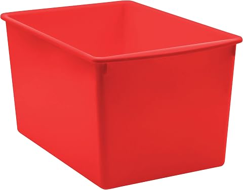 Teacher Created Resources® Kırmızı Plastik Çok Amaçlı Çöp Kutusu