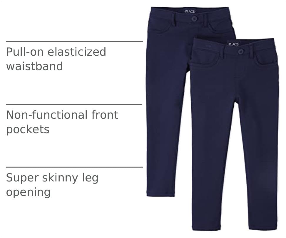 Image of The Children's Place Boys Stretch Chino Pants,New Navy Single,4