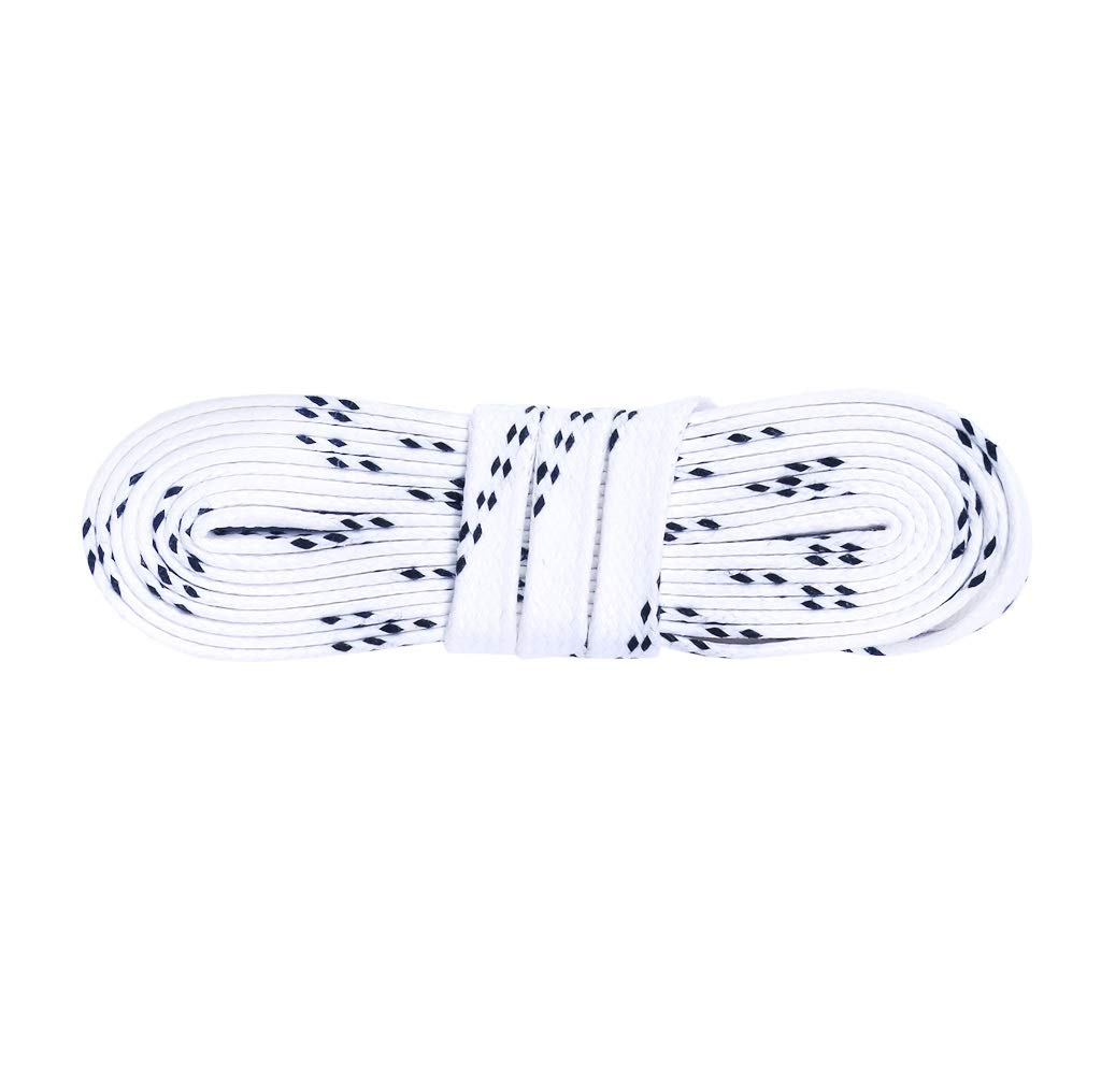 Kaps Professional Ice Hockey Skate Laces Waxed, Inline Roller Blading Skating, Quality Cotton, Made in Europe (305 cm - 120 inch - White)