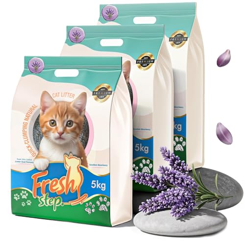 Image of Fresh Step, CalmAura Lavender Cat Litter 5kg Aromatic Odor Shield | Soothing Aroma | Dust-Free | Fast Clumping (Pack of 3)