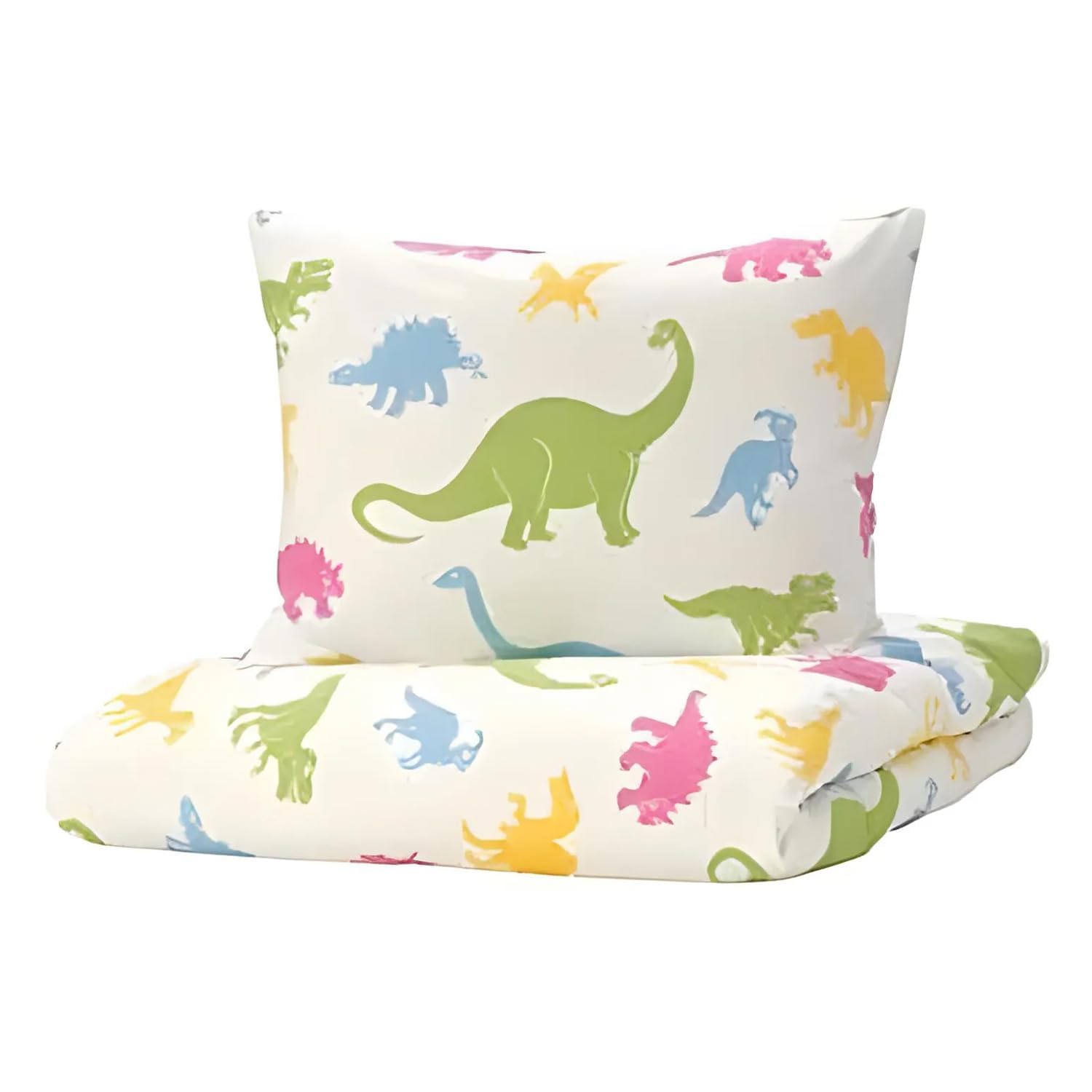 Ikea Multicoloured Jattelik Duvet Cover And Pillowcase Dinosaur