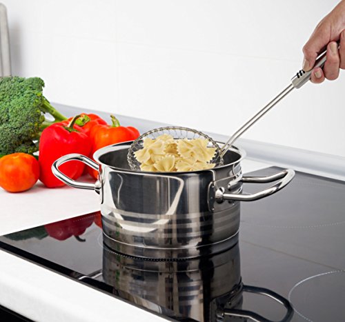 Helen's Asian Kitchen Helen's Coador de macarrão com malha de aço inoxidável, 12,7 cm