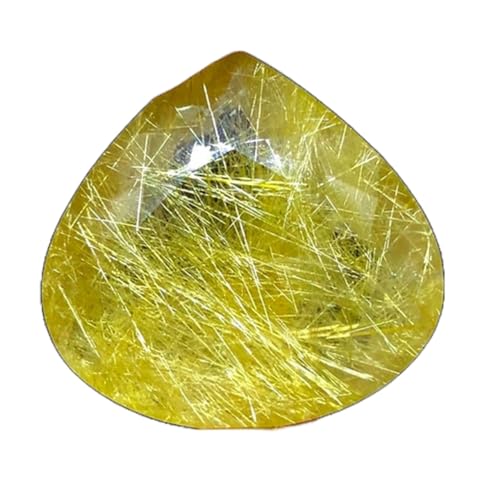 Quartz rutile doré naturel facetté 22mm, la solution pour créer des bijoux originaux
