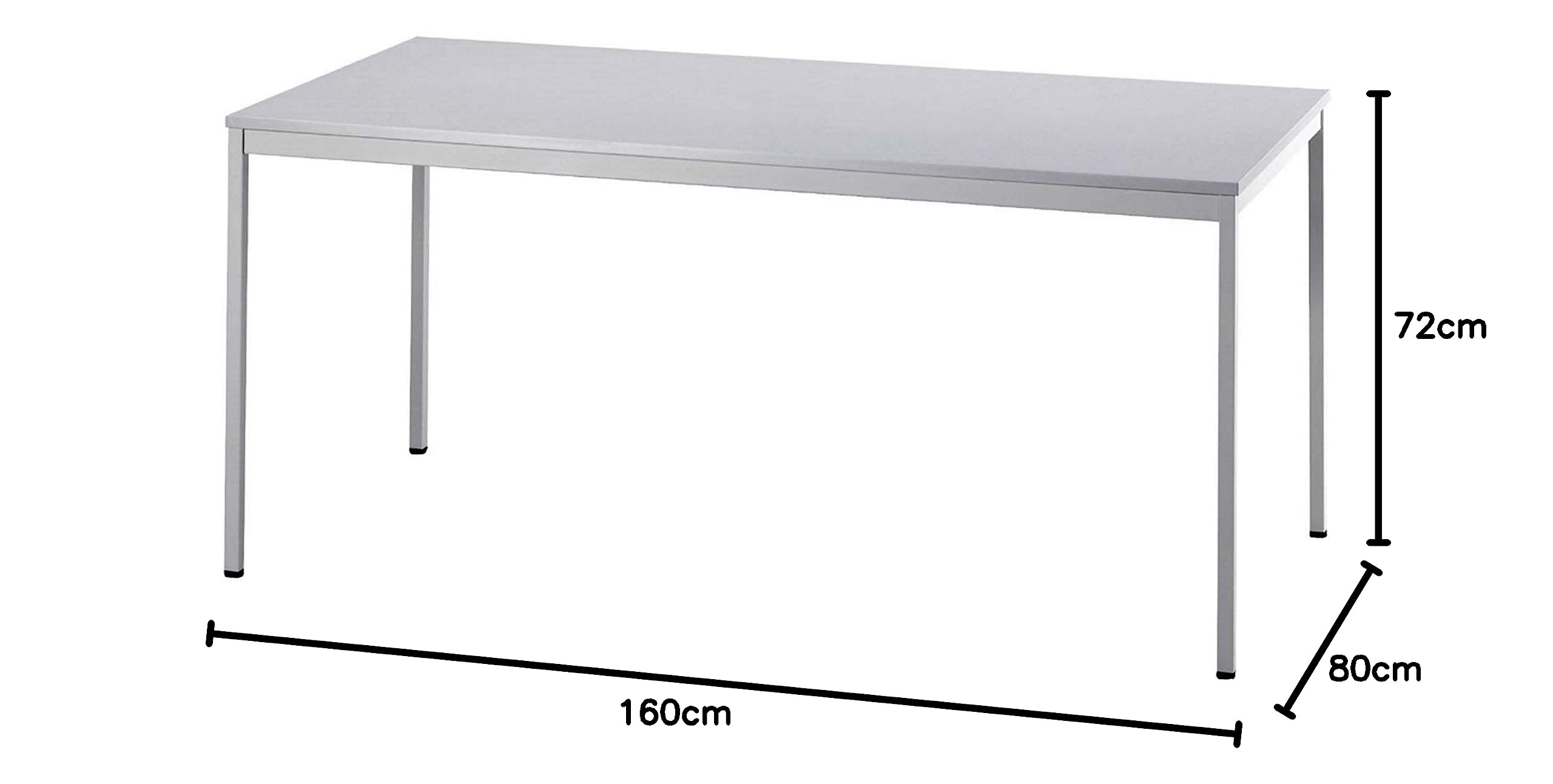 bümö Tisch, Multifunktionstisch 160 x 80 cm in grau - Besprechungstisch, Konferenztisch, Meetingtisch, Mehrzwecktisch, Pausentisch, Besprechungsraum, Meetingraum, Pausenraum