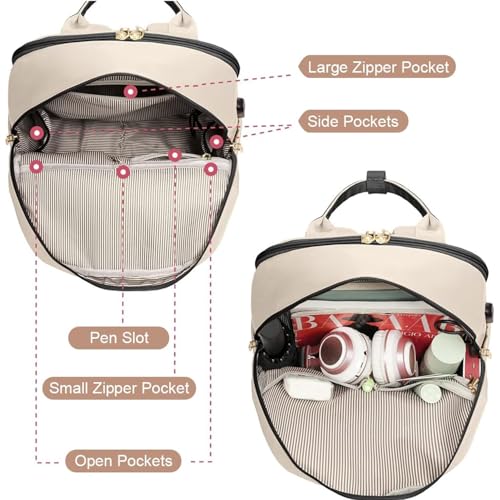 Image of MOCA Women's Minimal Laptop Backpack | Stylish Office & Travel Bag with USB Charging Port | Lightweight, Multi-Pocket, Fits 15.6 inch Laptop
