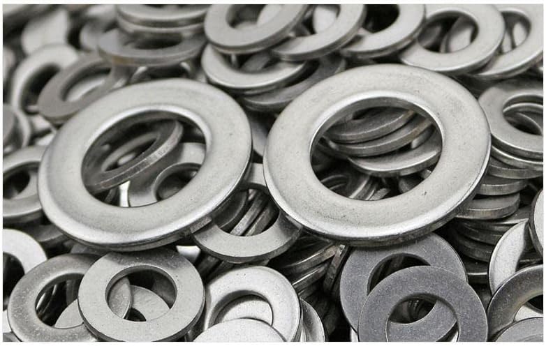 Beduan 1/4"ID x 1/2"OD Flat Washer, Stainless Steel 304, Plain Finish, Nominal Thickness (Pack of 110, ID is 6.35-7.2 mm)