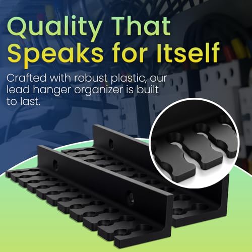 Image of Wall Mount Test Leads Probe Pairs, Banana Cables Organizer for Tidy and Efficient Cable Hangers for Test Leads, Easy Access for Increased Productivity and Lead Management - 2 Pack