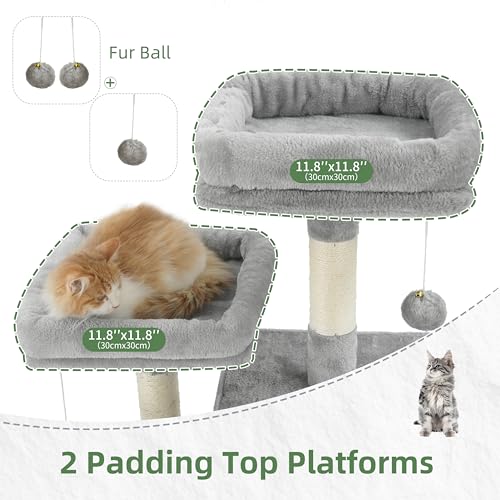 Image of Gitelsnour Cat Tree Tower Multi-Level with 2 Scratching Boards, GCT022W