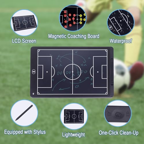 Image of Magnetic Electronic Soccer Coaching Board, 16 inch LCD Soccer Coaching Board,LCD Soccer Strategy Board with Stylus Pen,Soccer Board Tactic Board, Training Equipment