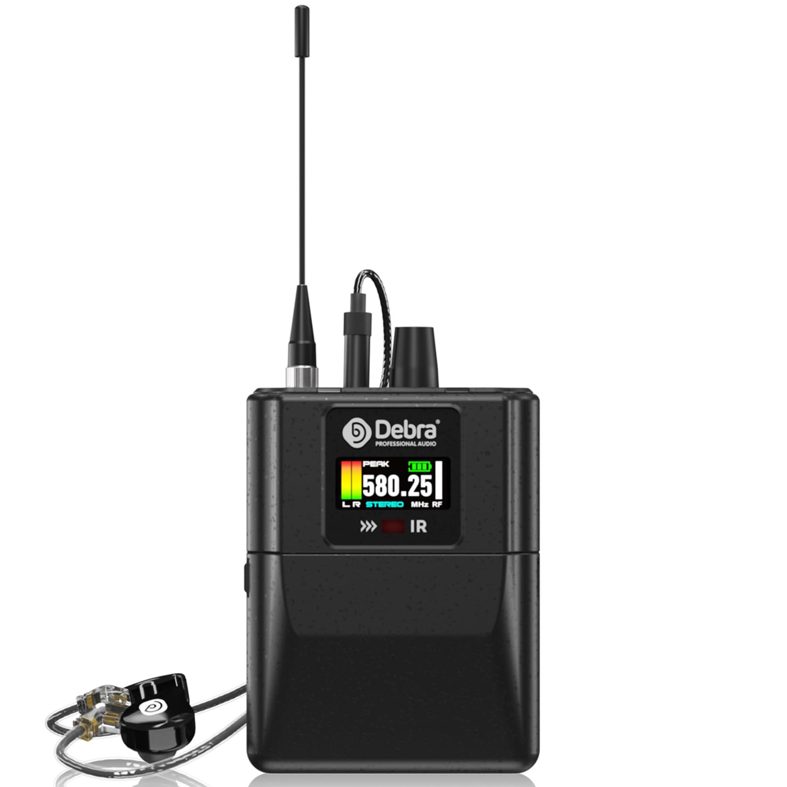 Debra M-PROI Wireless in-Ear Monitor System with Auto Frequency Scan, Stereo/Mono Mode, 80m Range, Bluetooth, and IR Sync for Stage, Studio, Live Performance (Only 1 Bodypack)