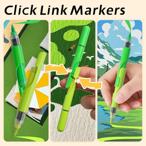 Image of Funto Refillable Acrylic Paint Markers, 30-Color Brush Tip Paint Pens for Wood, Glass, Fabric, Canvas, Rock, Ceramic & Paper, Quick-Dry Markers for DIY Crafts, Signs, Journaling & Art Projects