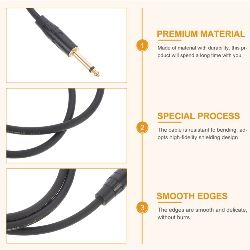 Kabel audio, kabel instrumentalny, kabel do gitary elektrycznej Kabel audio Kabel audio Głośnik 6,35 mm Akcesoria do kabla audio stereo (kolor: jak pokazano, rozmiar: jeden rozmiar)