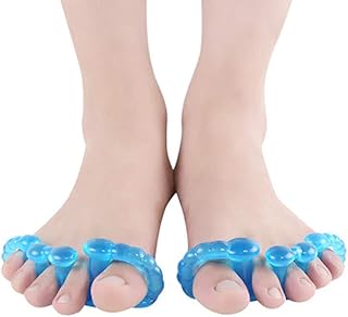 Toe Separators for Overlapping Toes, Gel Toe Corrector for Bent Toes, Hammer Toes, Bunion Corrector Toe Straightener for Yogis, Ballet and Running, 1 Pair Silicone Hallux Valgus Separator