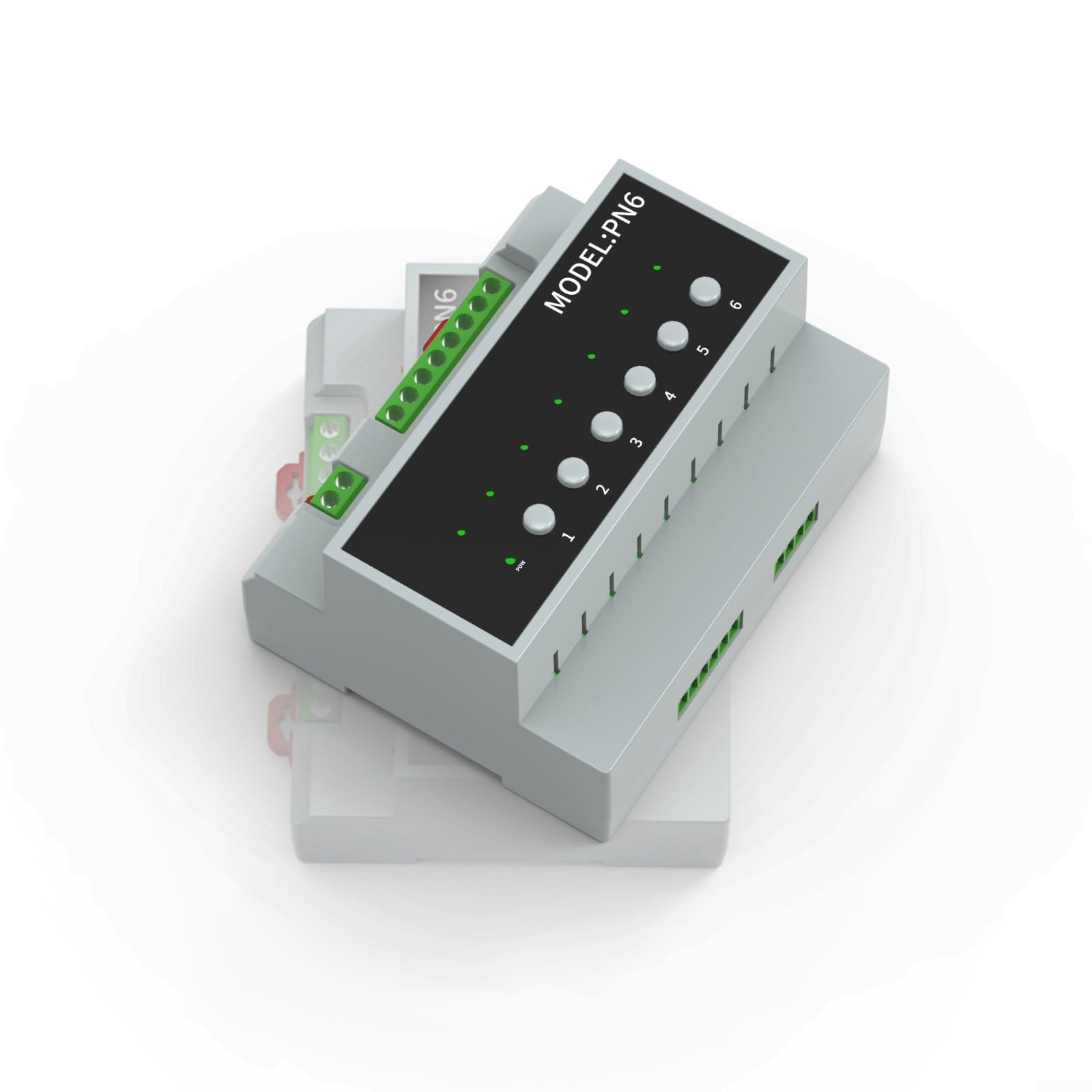 WiFi inteligente para interruptor de relé ZIGBEE de 6 vías 16 A por canal con estado LED y modo de memoria para Tuya Smart Home Automation Gris (antena wifi Ex)