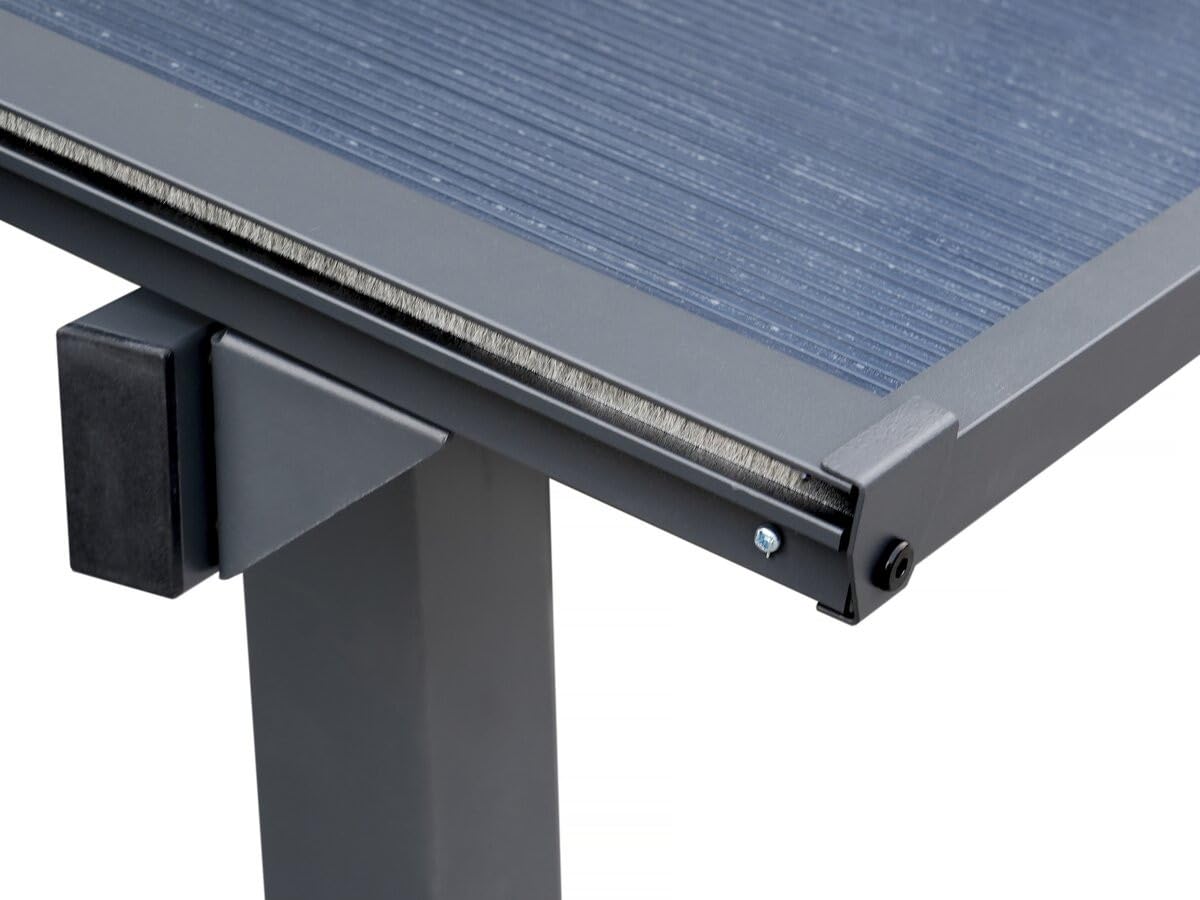 Pergola tonnelle adossée Marvin - 3 x 3 m - 304 x 298 x 243 cm - Gris foncé