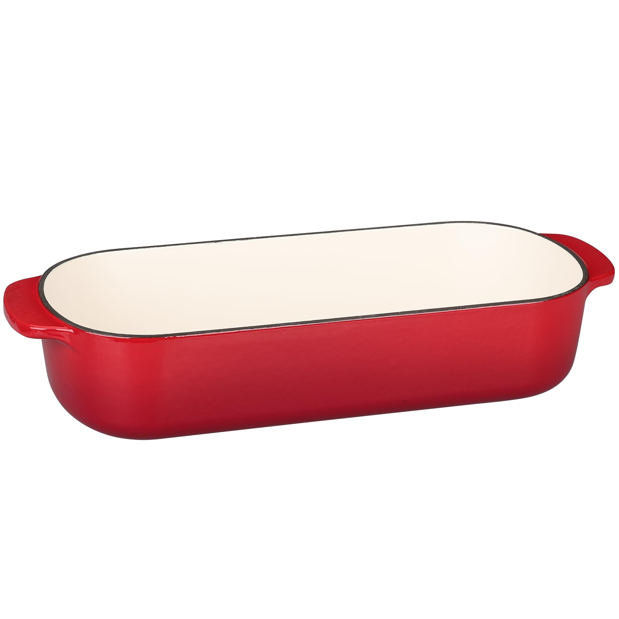 EDGING CASTING Kastenform aus emailliertem Gusseisen mit Deckel, Dutch Oven für hausgemachtes Brotbacken, 31,8 x 14 cm, 5 l, Rot