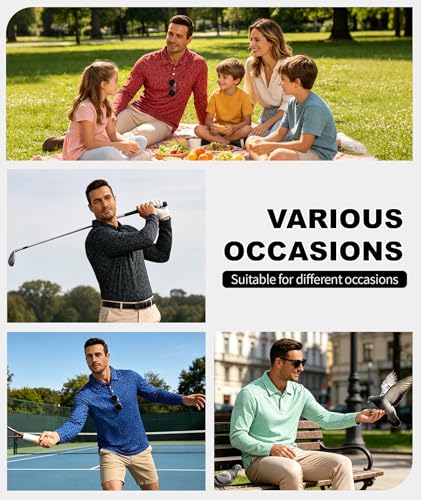 SWISSWELL Men's Printed UPF 50+ Golf Shirt