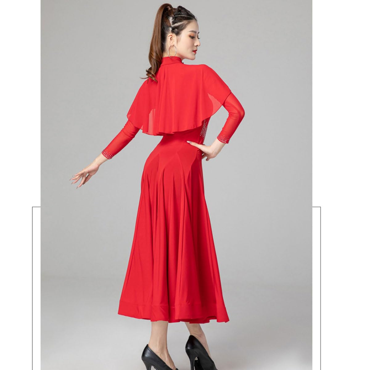Abito da Competizione di Danza Latina per Donna, Costumi da Ballo per Donna, Abiti da Ballo per Valzer, Abbigliamento da Ballo Sexy (XL)