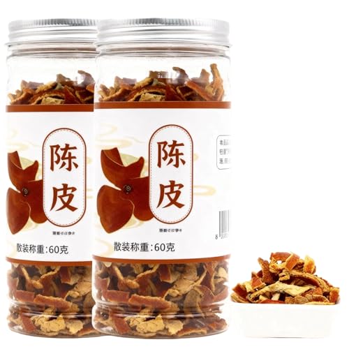 Cáscara de Mandarina Seca Curada (Chenpi), 120g, Trozos Enteros, Secada al Sol y Seleccionada a Mano, Aroma Cítrico para Cocina, Té y Repostería, Vegano y Sin Gluten