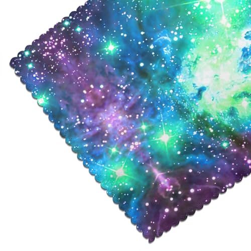 Sets de table en polyester durables et design galaxie violet pour grand format