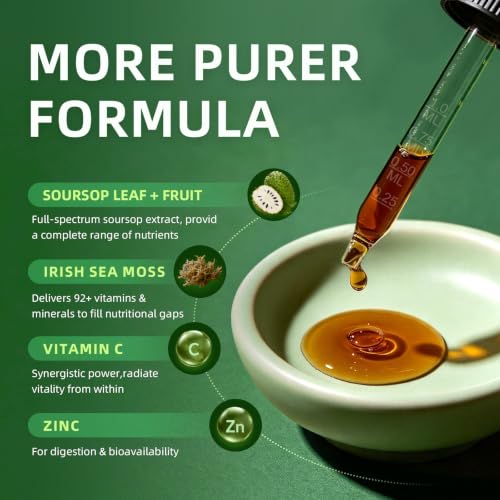 2 Pack Whole Soursop Graviola Leaf Extract Liquid Drop with Irish Sea Moss - image 2