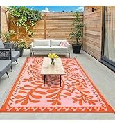Anidaroel 6'x9' Outdoor Rug for Patio, Reversible Waterproof Patio Rug, Outdoor Plastic Straw Rug...